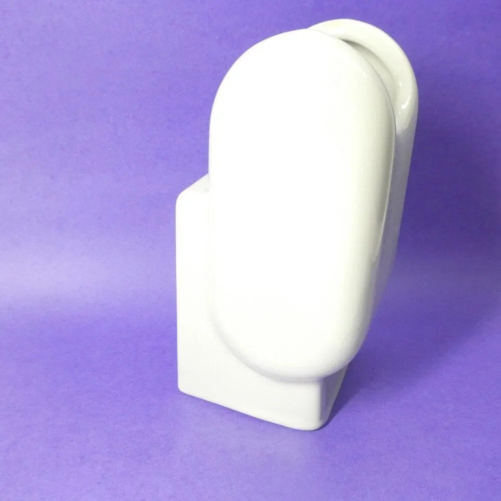Postmodern Vase Abstract Gray Ceramic Vintage 1980s